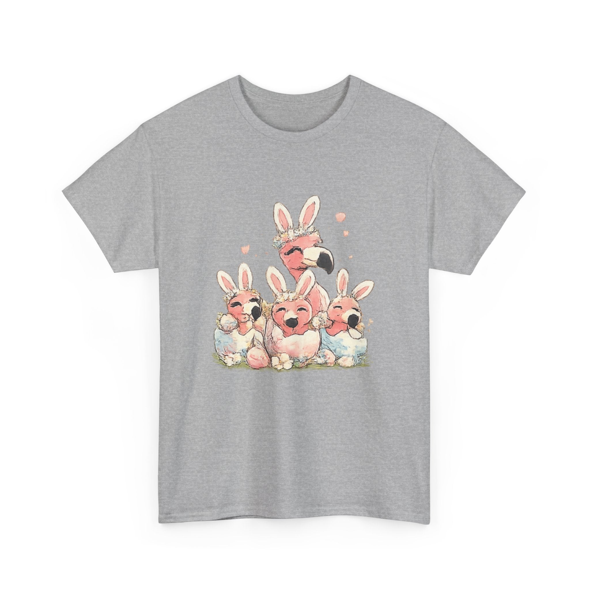 Cute Bunny Crew Tee – Whimsical Pink Rabbit Family Graphic T-Shirt