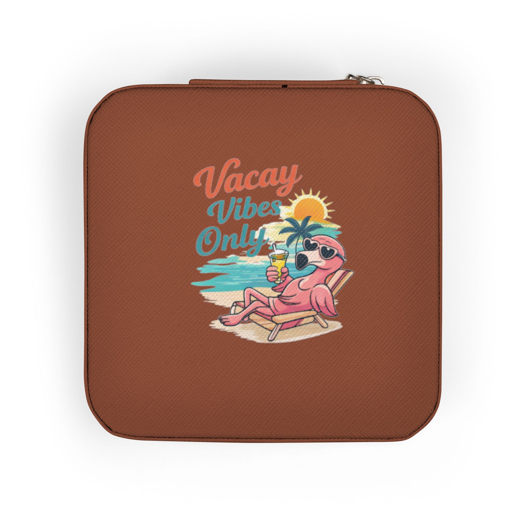 Vacation Vibes Only Jewelry Travel Case — Compact Pink Travel Jewelry Organizer