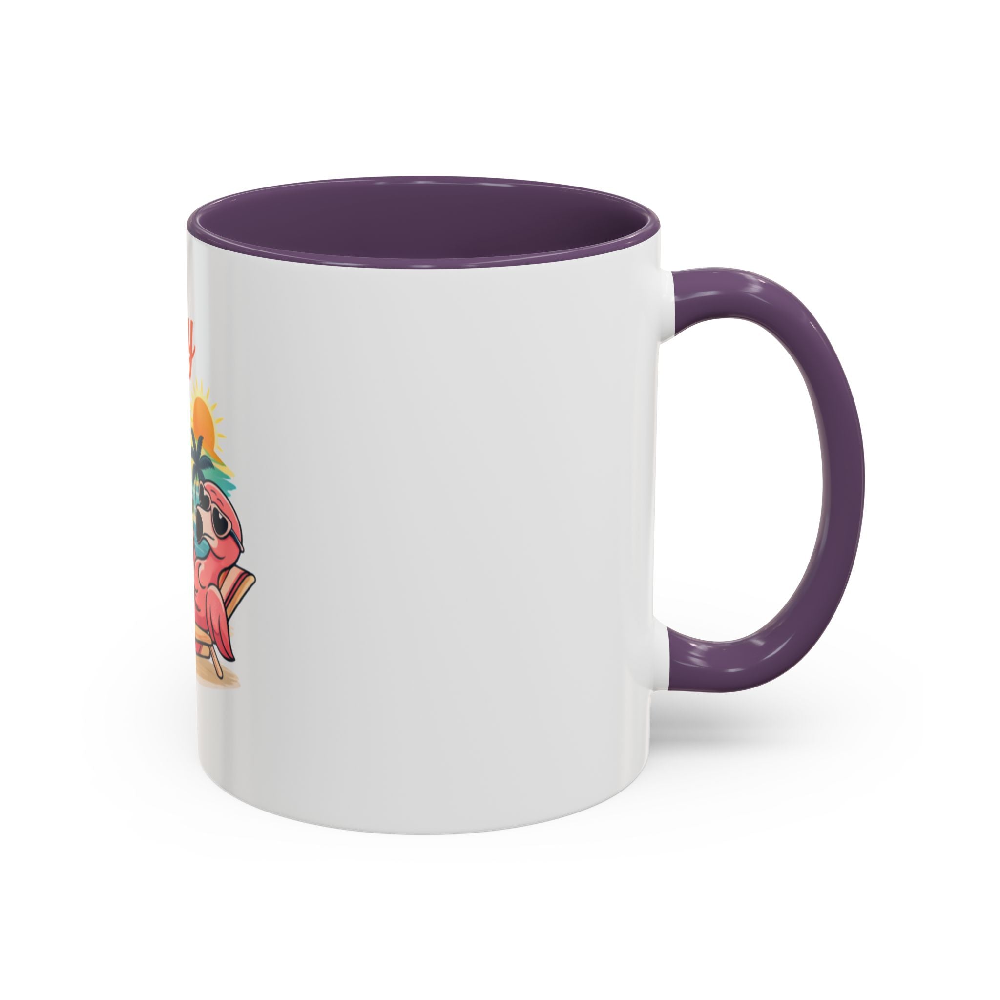 Vacay Vibes Only Accent Coffee Mug — Tropical Flamingo Beach Coffee Cup