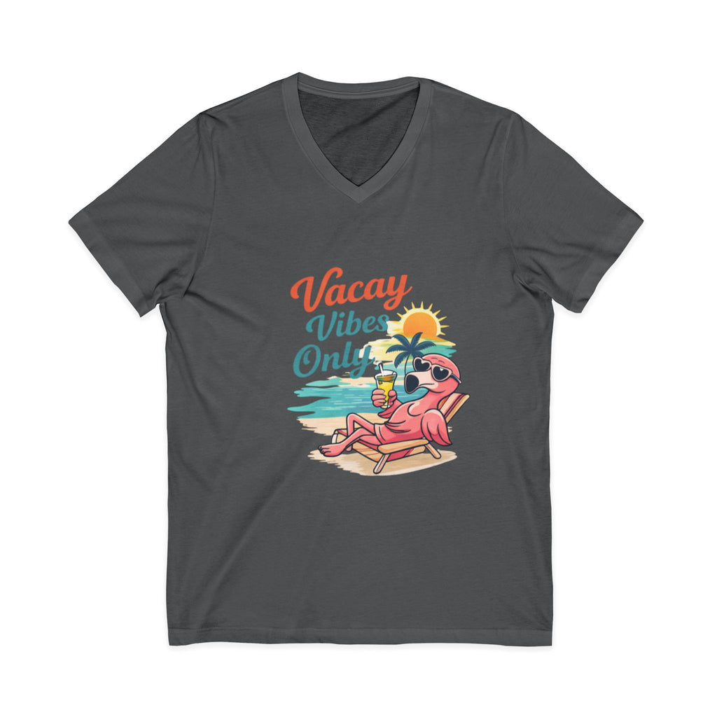 Vacay Vibes Only V‑Neck Tee — Beach Vacation Graphic T-Shirt