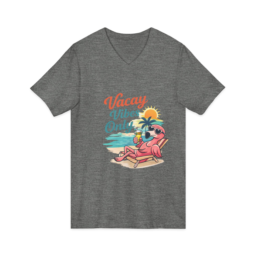 Vacay Vibes Only V‑Neck Tee — Beach Vacation Graphic T-Shirt