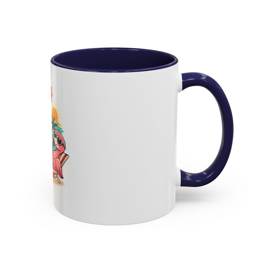Vacay Vibes Only Accent Coffee Mug — Tropical Flamingo Beach Coffee Cup