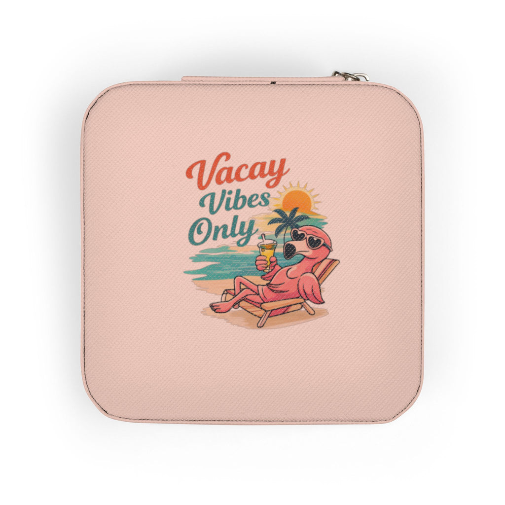 Vacation Vibes Only Jewelry Travel Case — Compact Pink Travel Jewelry Organizer