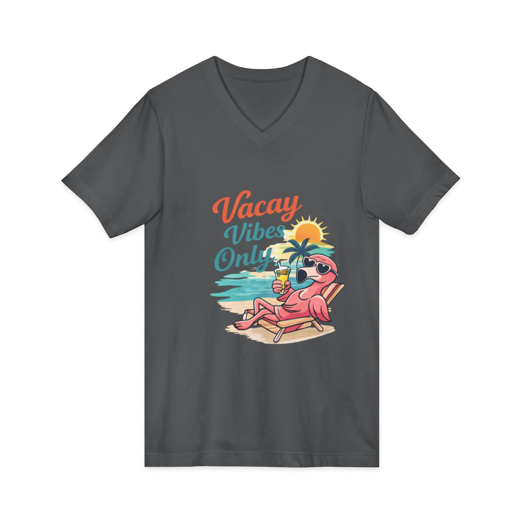 Vacay Vibes Only V‑Neck Tee — Beach Vacation Graphic T-Shirt