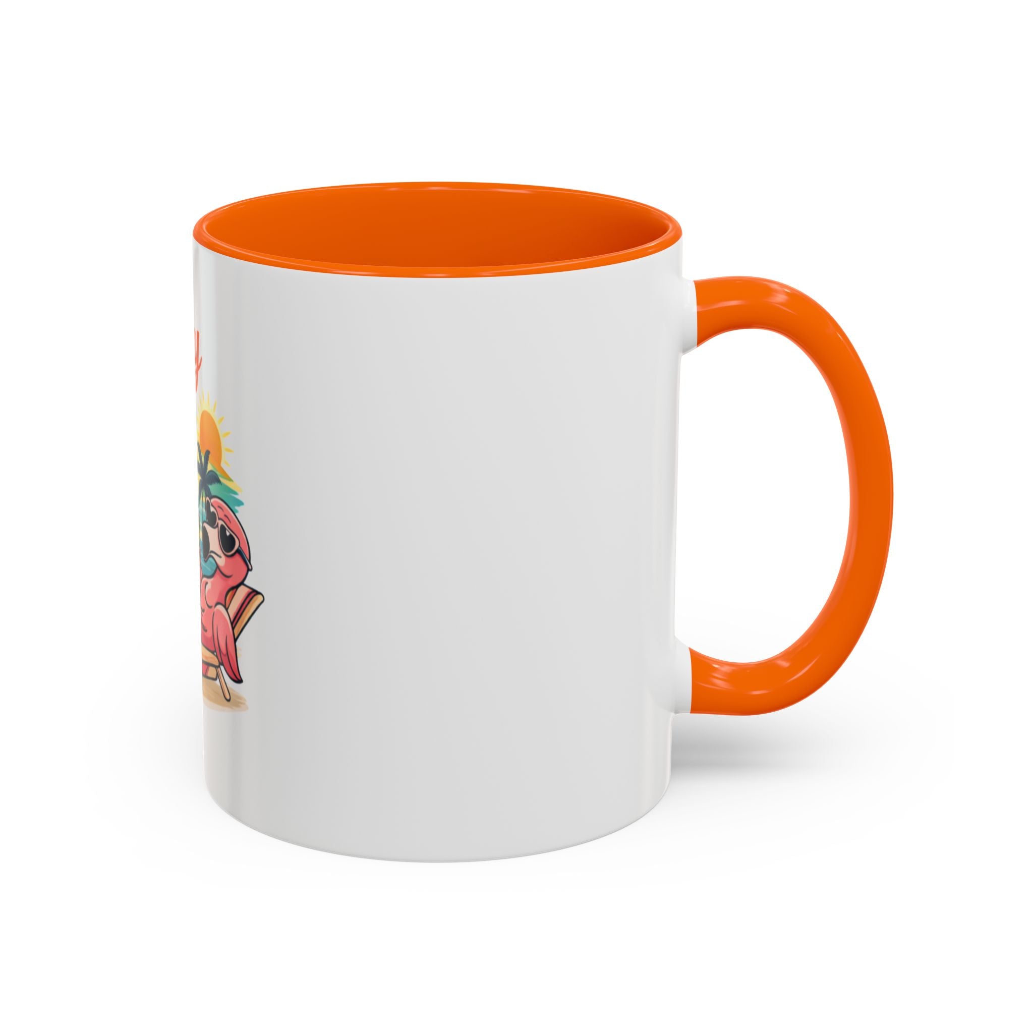 Vacay Vibes Only Accent Coffee Mug — Tropical Flamingo Beach Coffee Cup