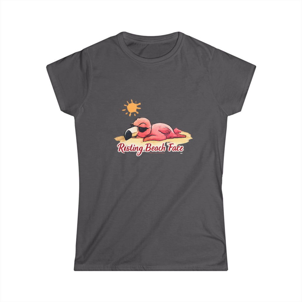 Resting Beach Face Women’s Tee — Cute Flamingo Sun Graphic