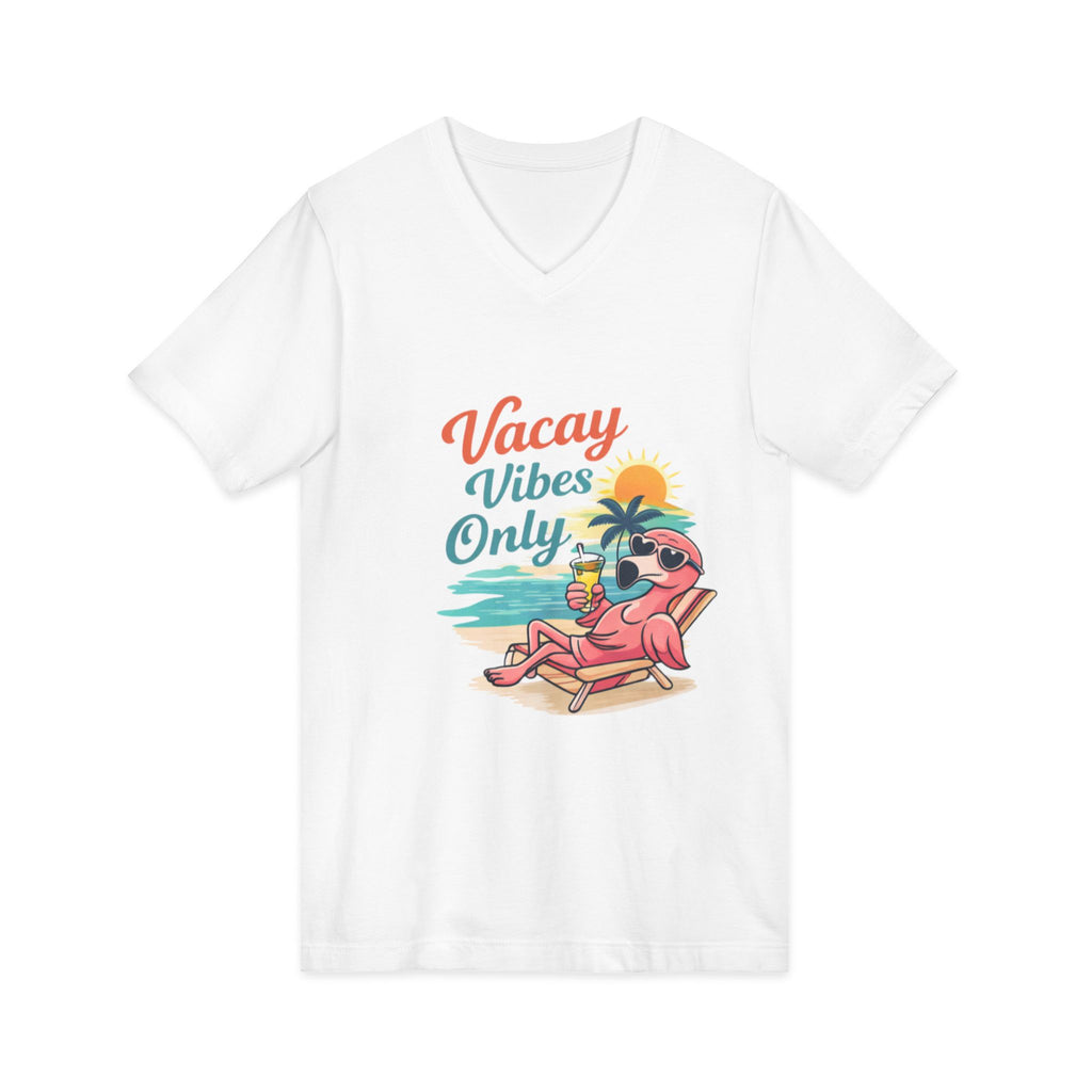 Vacay Vibes Only V‑Neck Tee — Beach Vacation Graphic T-Shirt