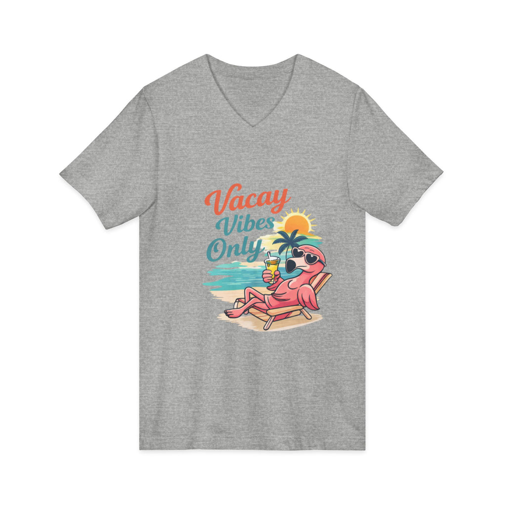 Vacay Vibes Only V‑Neck Tee — Beach Vacation Graphic T-Shirt