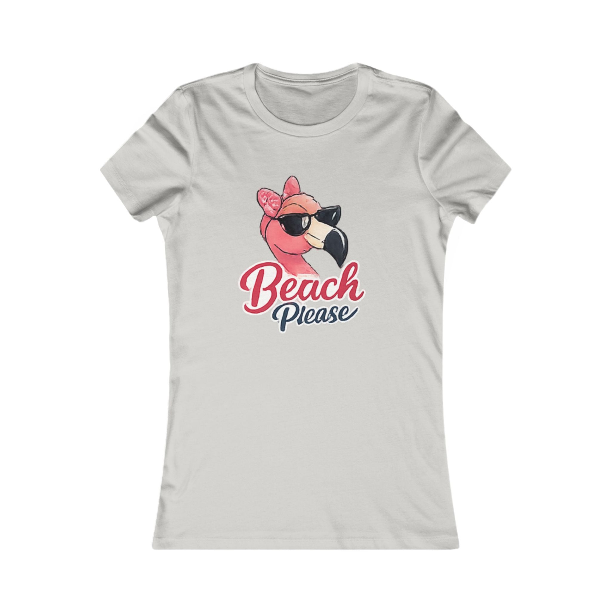 Beach Please Tee — Women’s Flamingo Graphic T-Shirt