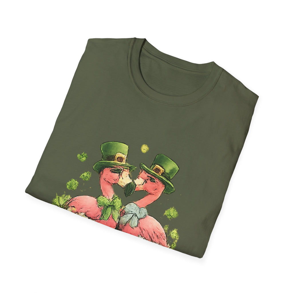 Feeling Lucky Flamingo T-Shirt — St. Patrick’s Day Shamrock Tee