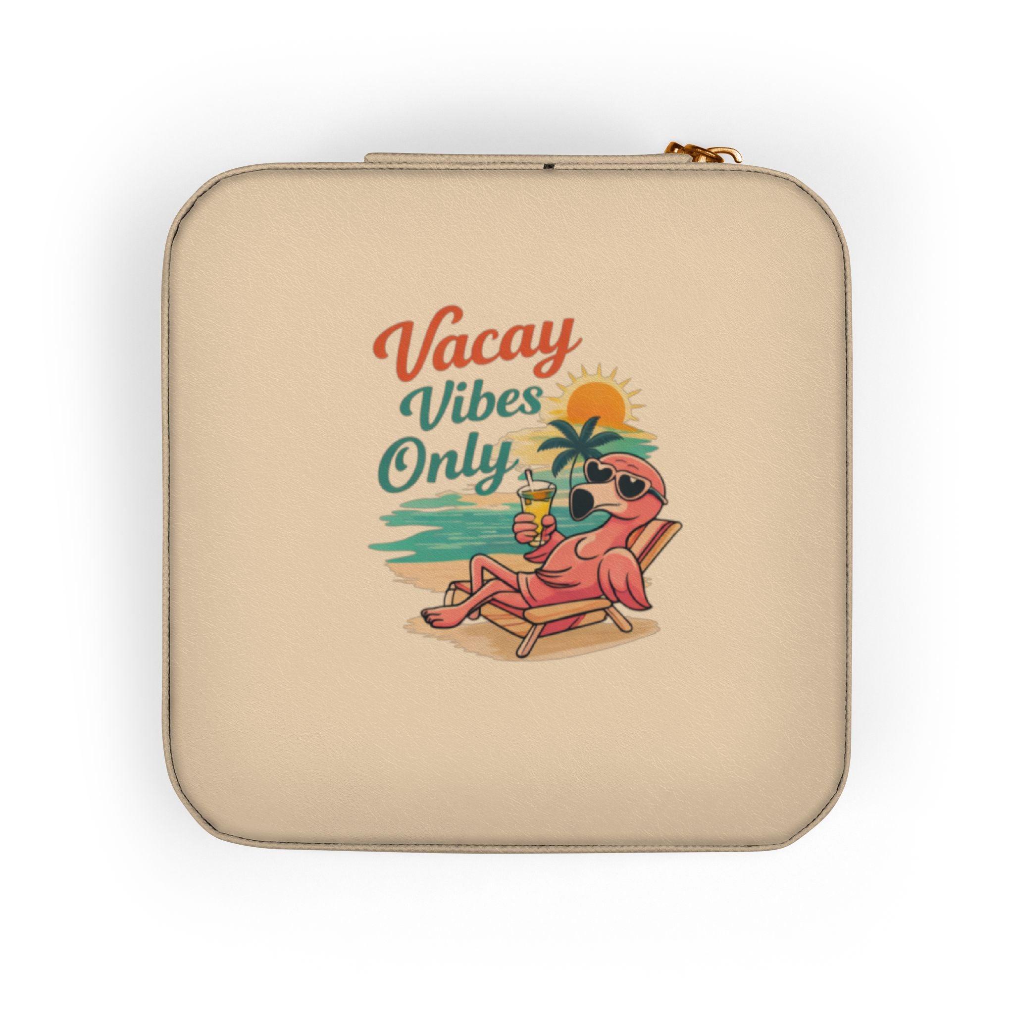 Vacation Vibes Only Jewelry Travel Case — Compact Pink Travel Jewelry Organizer